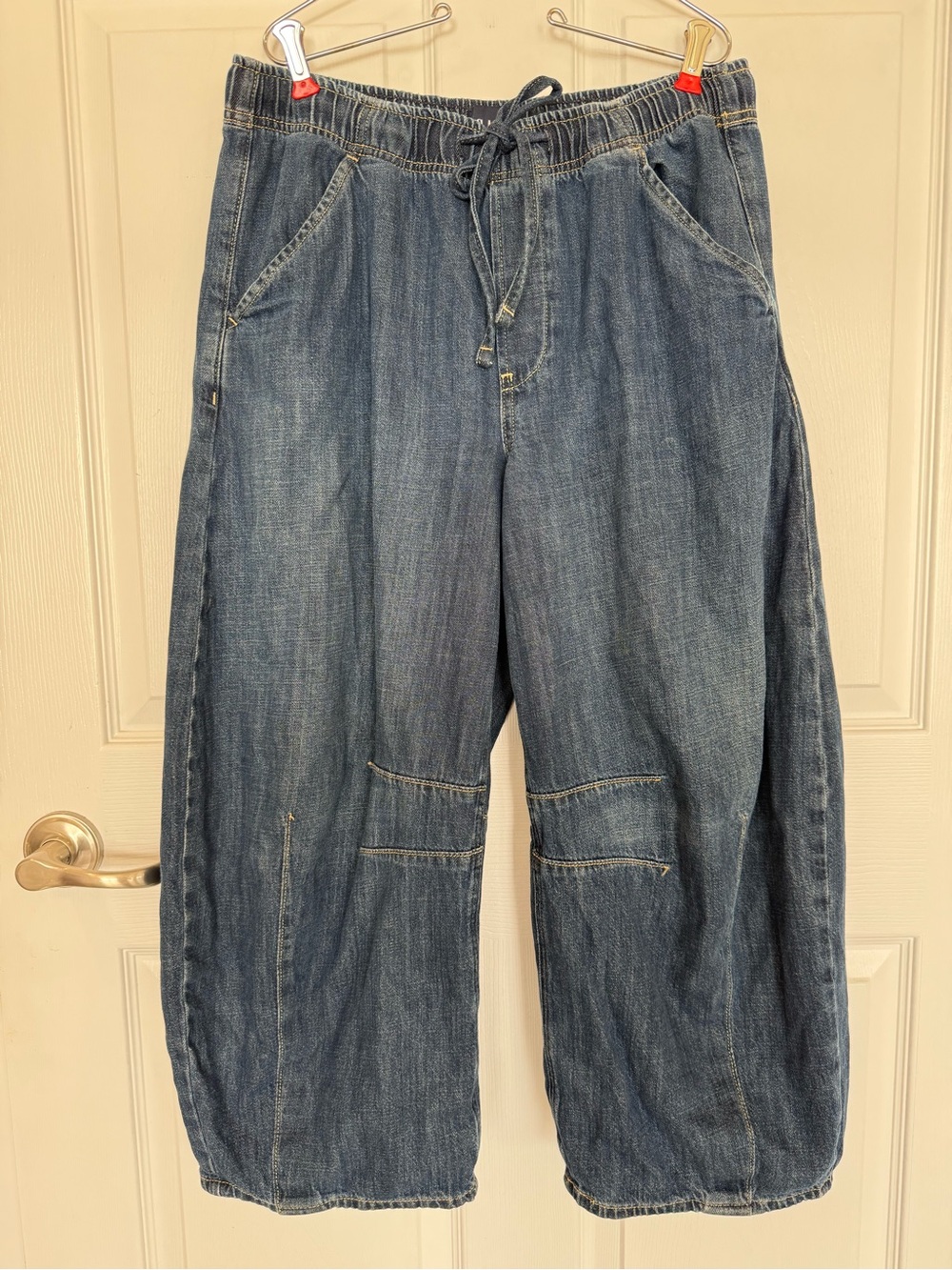 GAP barrel leg horseshoe jeans cotton exaggerated leg cotton denim elastic waist